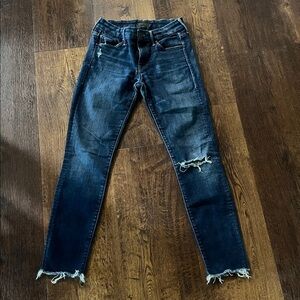 MOTHER Women's Distressed Blue Jeans